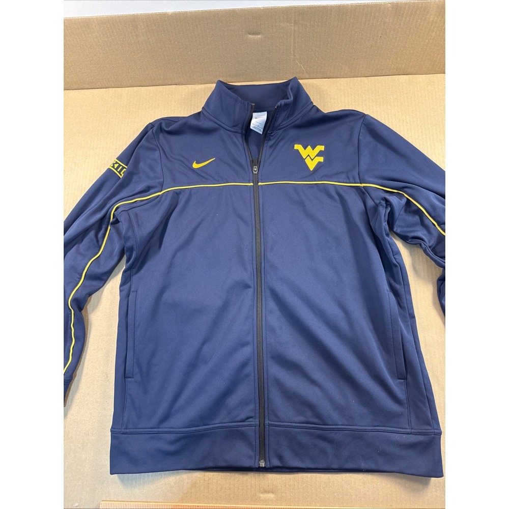 WVU Nike Elite Dri-fit Full Zip Jacket. XL Navy